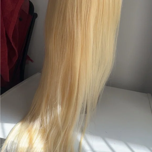 30” 613 Blonde Straight Wig – 13x6 HD Lace | 100% Human Hair - Picture 3 of 4